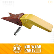 BDI Wear Parts Assembly U43792 Bucket Tooth Adapter +23 23WTL Bucket Teeth with TF23P Flex Pins/Weld on Bucket Teeth Compatible with Hensley Excavator - 1 Set