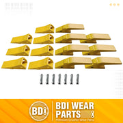 BDI Wear Parts Assembly U43792 Bucket Tooth Adapter, 230S Bucket Teeth with TF23P Flex Pins Weld on Bucket Teeth for 23 & 230 Series Skid Steer Loaders and Excavators- 7PK