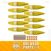 BDI Wear Parts Assembly Adapter 119-3204 Bolt On Shank / 1U3202TL Excavator Bucket Teeth/Pin 8E6208 Retainer 8E6209, Caterpillar Bucket Tooth J200 Series - 10 Set