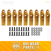 BDI Wear Parts 132-4720 1324720 Bucket Teeth for Caterpillar Aftermarket Teeth fit Skidsteer CAT Loaders Excavators w/Bolts and Nuts - 9PK
