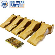 BDI Wear Parts 5 Pack V17SYL Esco Style Dirt Bucket Teeth with V17PN Set Series Digging Tooth for Excavator Backhoe Loader