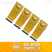 BDI Wear Parts Bucket Teeth for Skid Steering and Small excavators, X156S Bucket Teeth + P156 Roll Pins (4 PACK)