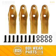 BDI Wear Parts 132-4720 1324720 Bucket Teeth for Caterpillar Aftermarket Teeth fit Skidsteer CAT Loaders Excavators w/Bolts and Nuts - 4PK