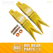 BDI Wear Parts Assembly Adapter 119-3204 Bolt On Shank / 1U3202WTL Excavator Bucket Teeth/Pin 8E6208 Retainer 8E6209, Caterpillar Bucket Tooth J200 Series - 2 Set