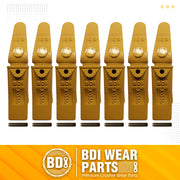 BDI Wear Parts Assembly 230X156 Backhoe Shank / X156L Bucket Teeth / P156 Roll Pins Bobcat Skid Steer Caterpillar Style for Mini Excavator - 7 Set