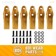 BDI Wear Parts 132-4720 1324720 Bucket Teeth for Caterpillar Aftermarket Teeth fit Skidsteer CAT Loaders Excavators w/Bolts and Nuts - 6PK