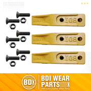 1358203 Bucket Teeth 6Y6335 Caterpillar Style Backhoe Loader / Excavator Unitooth with Bolts and Nuts - 3 Set