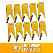 BDI Wear Parts X156WTL Twin Tiger Hensley Style Bucket Teeth with P156 Flex Pins - 10 Pack