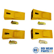 BDI Wear Parts Bucket Teeth X290 with K290S Flexpins 4 Pack Sharp Bucket Teeth Replaceable