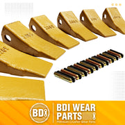 BDI Wear Parts 23 230 Series 230S Bucket Teeth Replacement Teeth for Bobcat Bucket Tooth with 23p Flex Pin for Hensley Excavator - 10 Pack