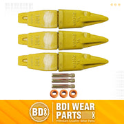 BDI Wear Parts Assembly Adapter 119-3204 Bolt On Shank / 1U3202TL Excavator Bucket Teeth/Pin 8E6208 Retainer 8E6209, Caterpillar Bucket Tooth J200 Series - 3 Set