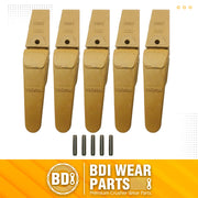 BDI Wear Parts Assembly Adapter 552X156 Bolt On Shank / X156 Bucket Teeth / P156 Flex Pin for Bobcat Skid Steer Caterpillar Hensley Style Mini Excavator - 5 Set