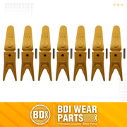 BDI Wear Parts Assembly 230X156 Backhoe Shank / X156WTL Bucket Teeth / P156 Roll Pins Bobcat Skid Steer Caterpillar Style for Mini Excavator - 7 Set