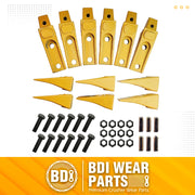 BDI Wear Parts 6737322Y, Assembly Bobcat Style Bucket Teeth 6737325 / Adapter 6737324 / Flex Pin 6737326/ Bolt and Nut (6 Set)