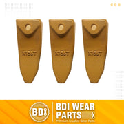 BDI Wear Parts Assembly 230X156 Backhoe Shank / X156T Bucket Teeth / P156 Flex Pin Bobcat Skid Steer Caterpillar Style for Mini Excavator - 3 Set