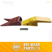 BDI Wear Parts Assembly U43792 Bucket Tooth Adapter +23 23WTL Bucket Teeth with TF23P Flex Pins/Weld on Bucket Teeth Compatible with Hensley Excavator - 1 Set