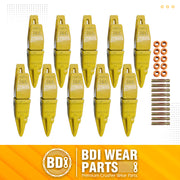 BDI Wear Parts Assembly Adapter 119-3204 Bolt On Shank / 1U3202TL Excavator Bucket Teeth/Pin 8E6208 Retainer 8E6209, Caterpillar Bucket Tooth J200 Series - 10 Set