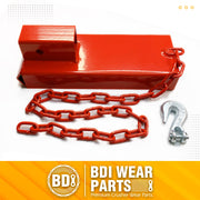 BDI Wear Parts Forklift Hook Receiver Tray Fork Trailer Traction Adapter, Fork Trailer Traction Adapter with Chain