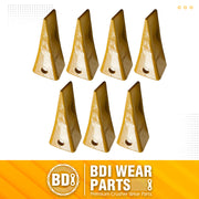 BDI Wear Parts 1U3202 Excavator Bucket Teeth, Caterpillar Bucket Tooth Takes Pins 8E6208 and Retainers 8E6209 for J200 Series - 7 Set