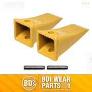 X156 Dirt Teeth Hensley Style Bucket Teeth/Tooth with P156 Roll Pins - 2 Pack