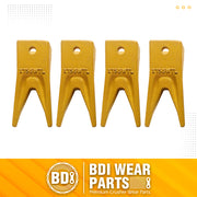 BDI Wear Parts Assembly 230X156 Backhoe Shank / X156WTL Bucket Teeth / P156 Roll Pins Bobcat Skid Steer Caterpillar Style for Mini Excavator - 4 Set