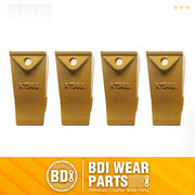 BDI Wear Parts Assembly 230X156 Backhoe Shank / X156S Bucket Teeth / P156 Flex Pins Bobcat Skid Steer Caterpillar Style for Mini Excavator - 4 Set