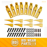 BDI Wear Parts 6737322Y, Assembly Bobcat Style Bucket Teeth 6737325 / Adapter 6737324 / Flex Pin 6737326/ Bolt and Nut (8 Set)