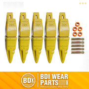 BDI Wear Parts Assembly Adapter 119-3204 Bolt On Shank / 1U3202TL Excavator Bucket Teeth/Pin 8E6208 Retainer 8E6209, Caterpillar Bucket Tooth J200 Series - 5 Set