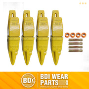 BDI Wear Parts Assembly Adapter 119-3204 Bolt On Shank / 1U3202TL Excavator Bucket Teeth/Pin 8E6208 Retainer 8E6209, Caterpillar Bucket Tooth J200 Series - 4 Set