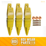 BDI Wear Parts Assembly Adapter 119-3204 Bolt On Shank / 1U3202TL Excavator Bucket Teeth/Pin 8E6208 Retainer 8E6209, Caterpillar Bucket Tooth J200 Series - 3 Set