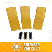 BDI WEAR PARTS 230SP Casting Backhoe Bucket Teeth with TF23P Flex Pins for 23 & 230 Series Skid Steer Loaders and Excavators - 3PK