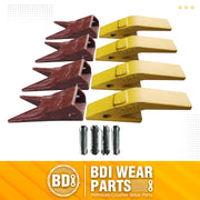 BDI Wear Parts Assembly U43792 Bucket Tooth Adapter +23 23WTL Bucket Teeth with TF23P Flex Pins/Weld on Bucket Teeth Compatible with Hensley Excavator - 4 Set