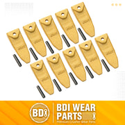 BDI Wear Parts X156T Tiger Hensley Style Bucket Teeth with P156 Roll Pins - 10 Pack