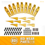 BDI Wear Parts 6737322Y, Assembly Bobcat Style Bucket Teeth 6737325 / Adapter 6737324 / Flex Pin 6737326/ Bolt and Nut (9 Set)