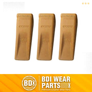 6Y3222 Caterpillar Bucket Teeth with Pins and Retainer Clips, CAT Style 6Y-3222 Long Tip J225 Replacement Dirt Tooth for Excavator - 3PK