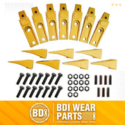 BDI Wear Parts 6737322Y, Assembly Bobcat Style Bucket Teeth 6737325 / Adapter 6737324 / Flex Pin 6737326/ Bolt and Nut (7 Set)