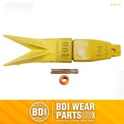 BDI Wear Parts Assembly Adapter 119-3204 Bolt On Shank / 1U3202WTL Excavator Bucket Teeth/Pin 8E6208 Retainer 8E6209, Caterpillar Bucket Tooth J200 Series - 1 Set