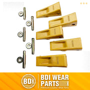 5 - CAT Style Backhoe/Loader Bucket Dirt Teeth w pins & retainers - 1U3252