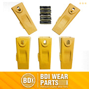 BDI Wear Parts 6737325 Bobcat Style Dirt Digging Bucket Teeth for Skid Steer and Mini Excavator Bucket Tooth with 6737326 Flexpins - 5 Pack