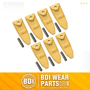 BDI Wear Parts X156T Tiger Hensley Style Bucket Teeth with P156 Roll Pins - 7 Pack