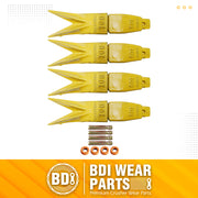 BDI Wear Parts Assembly Adapter 119-3204 Bolt On Shank / 1U3202WTL Excavator Bucket Teeth/Pin 8E6208 Retainer 8E6209, Caterpillar Bucket Tooth J200 Series - 4 Set
