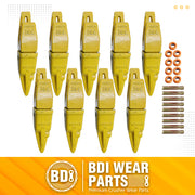 BDI Wear Parts Assembly Adapter 119-3204 Bolt On Shank / 1U3202TL Excavator Bucket Teeth/Pin 8E6208 Retainer 8E6209, Caterpillar Bucket Tooth J200 Series - 9 Set