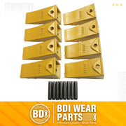 BDI Wear Parts Bucket Teeth for Skid Steering and Small excavators, X156S Bucket Teeth + P156 Roll Pins (8 PACK)