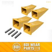 X156 Dirt Teeth Hensley Style Bucket Teeth/Tooth with P156 Roll Pins - 4 Pack