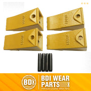 BDI Wear Parts Bucket Teeth for Skid Steering and Small excavators, X156S Bucket Teeth + P156 Roll Pins (4 PACK)