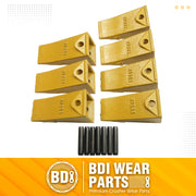 BDI Wear Parts Bucket Teeth for Skid Steering and Small excavators, X156S Bucket Teeth + P156 Roll Pins (7 PACK)