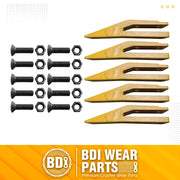 1358203 Bucket Teeth 6Y6335 Caterpillar Style Backhoe Loader / Excavator Unitooth with Bolts and Nuts - 5 Set