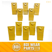 BDI Wear Parts X156S Backhoe Bucket Teeth with Pins for Skid Steer and Mini Excavator Buckets -10 Pack
