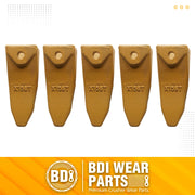 BDI Wear Parts Assembly 230X156 Backhoe Shank / X156T Bucket Teeth / P156 Flex Pin Bobcat Skid Steer Caterpillar Style for Mini Excavator - 5 Set