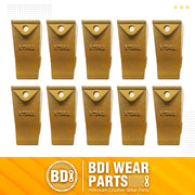 BDI Wear Parts Assembly 230X156 Backhoe Shank / X156S Bucket Teeth / P156 Flex Pins Bobcat Skid Steer Caterpillar Style for Mini Excavator - 10 Set